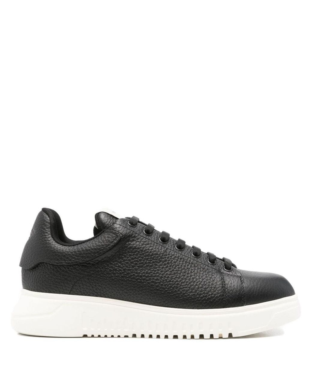 Emporio Armani Black Leather Sneakers for men