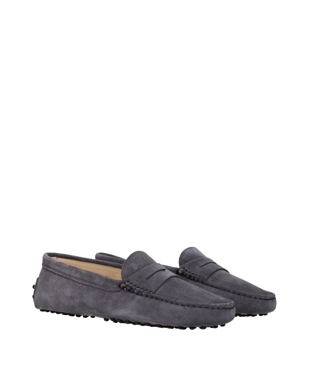 Tod's Blue Suede Moccasins/Tar