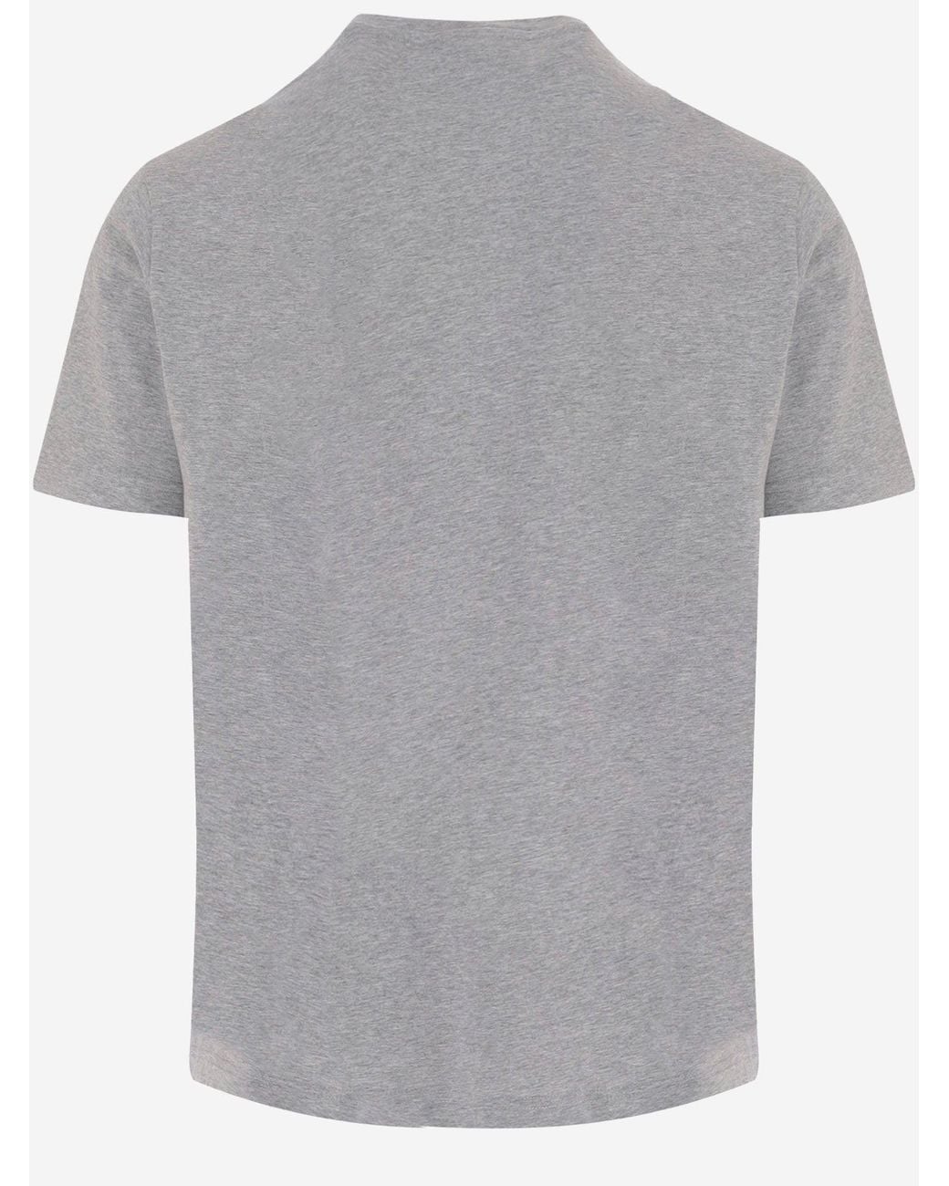 Emporio Armani Gray Cotton T Shirt With Logo