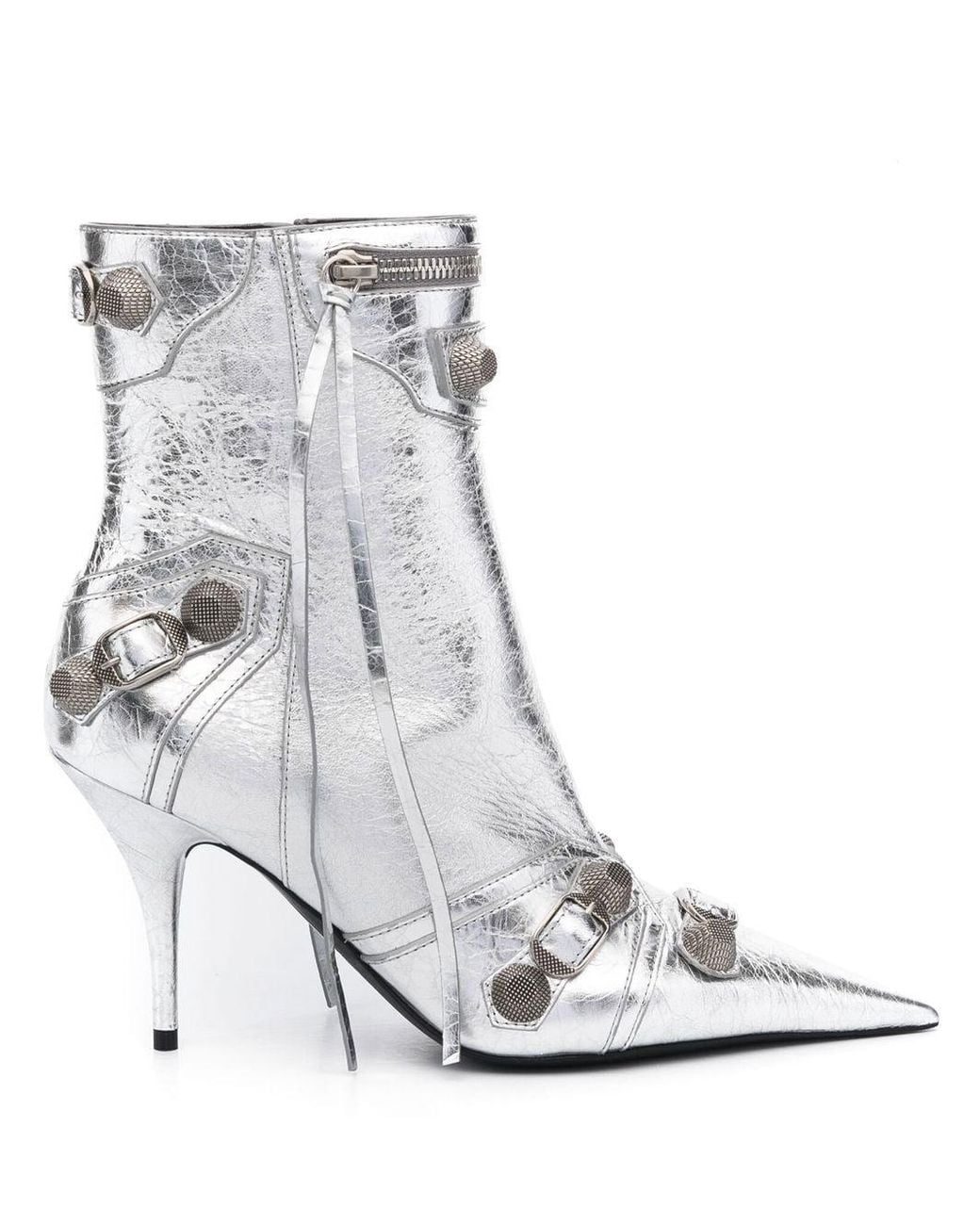 Balenciaga White Le Cagole Leather Boots