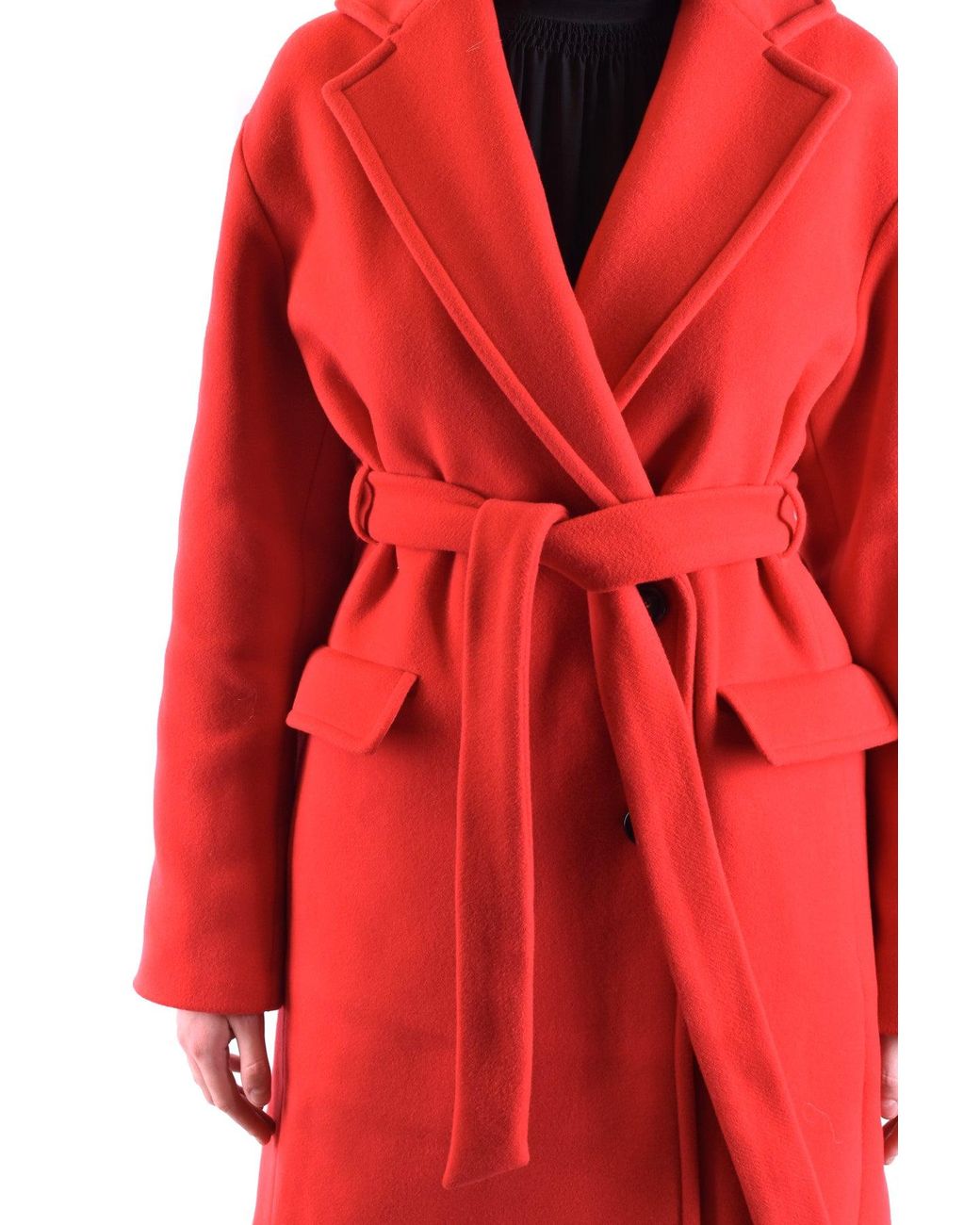 Pinko Red Belted Coats