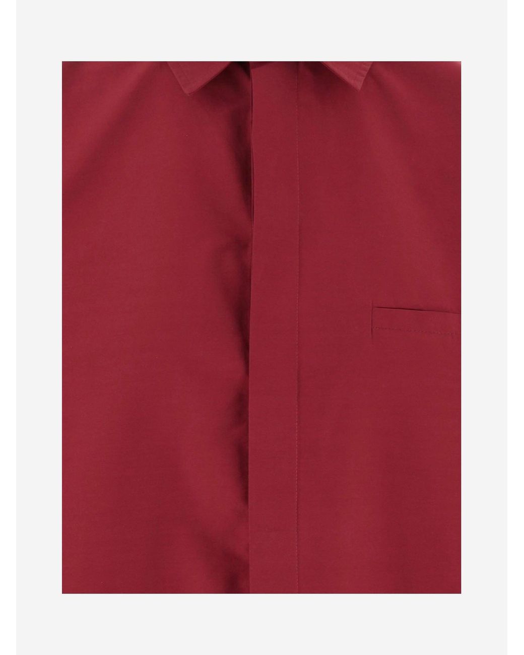 Sa Su Phi Red Cotton Blend Shirt With Ruffled Back