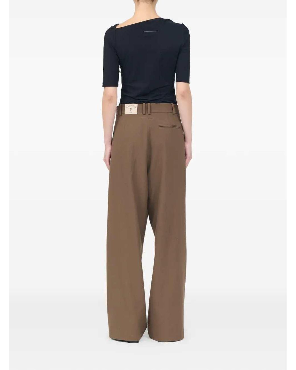 MM6 by Maison Margiela Brown Mannequin Label Pleated Trousers