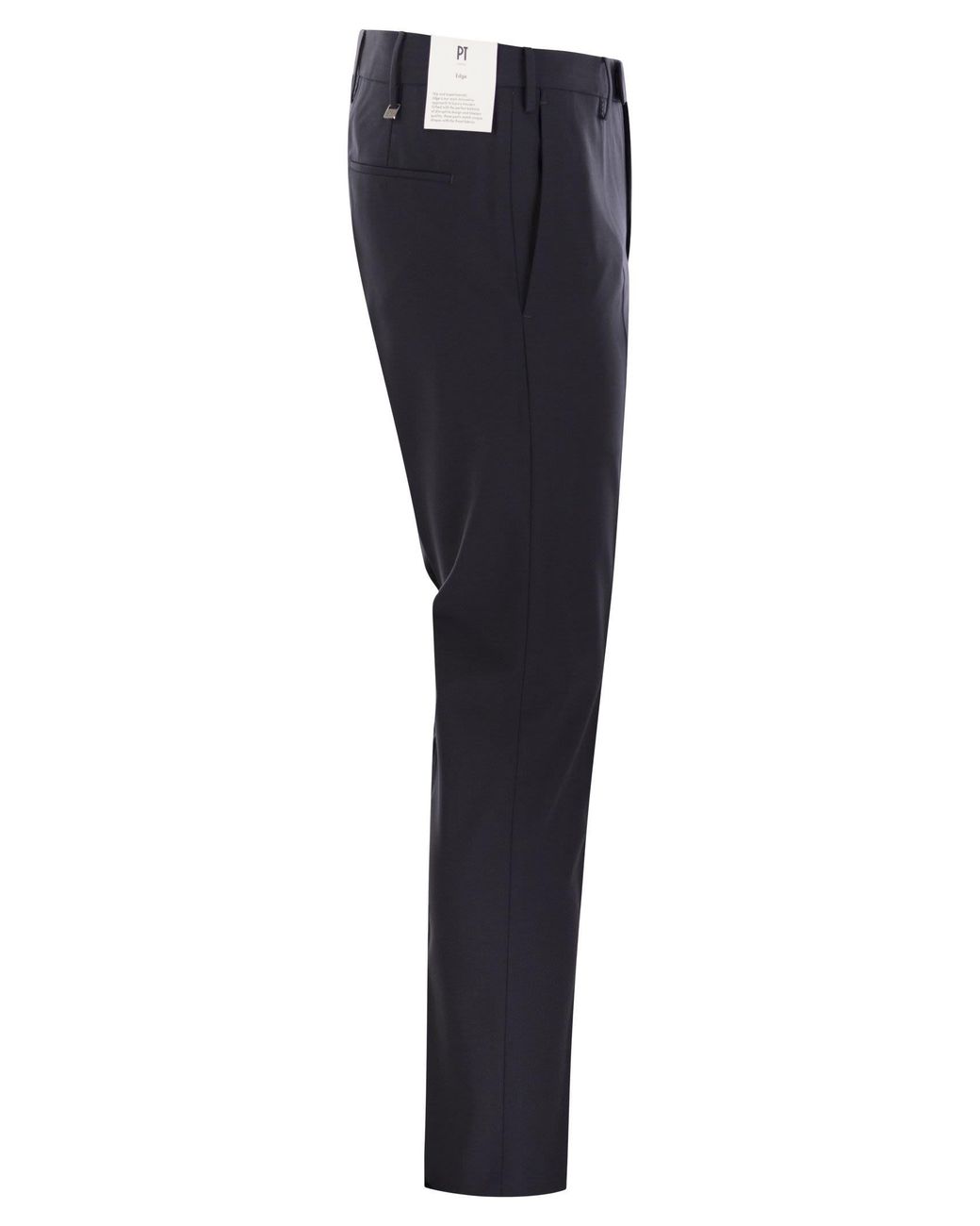 PT Torino Blue Dieci Stretch Virgin Wool Trousers for men