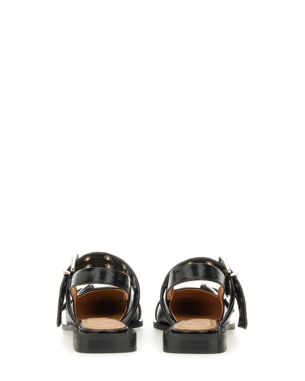 Ganni Black Flat Ballerinas With Buckle