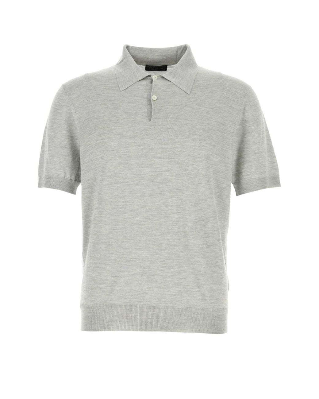 Prada Gray Silk Polo Shirt