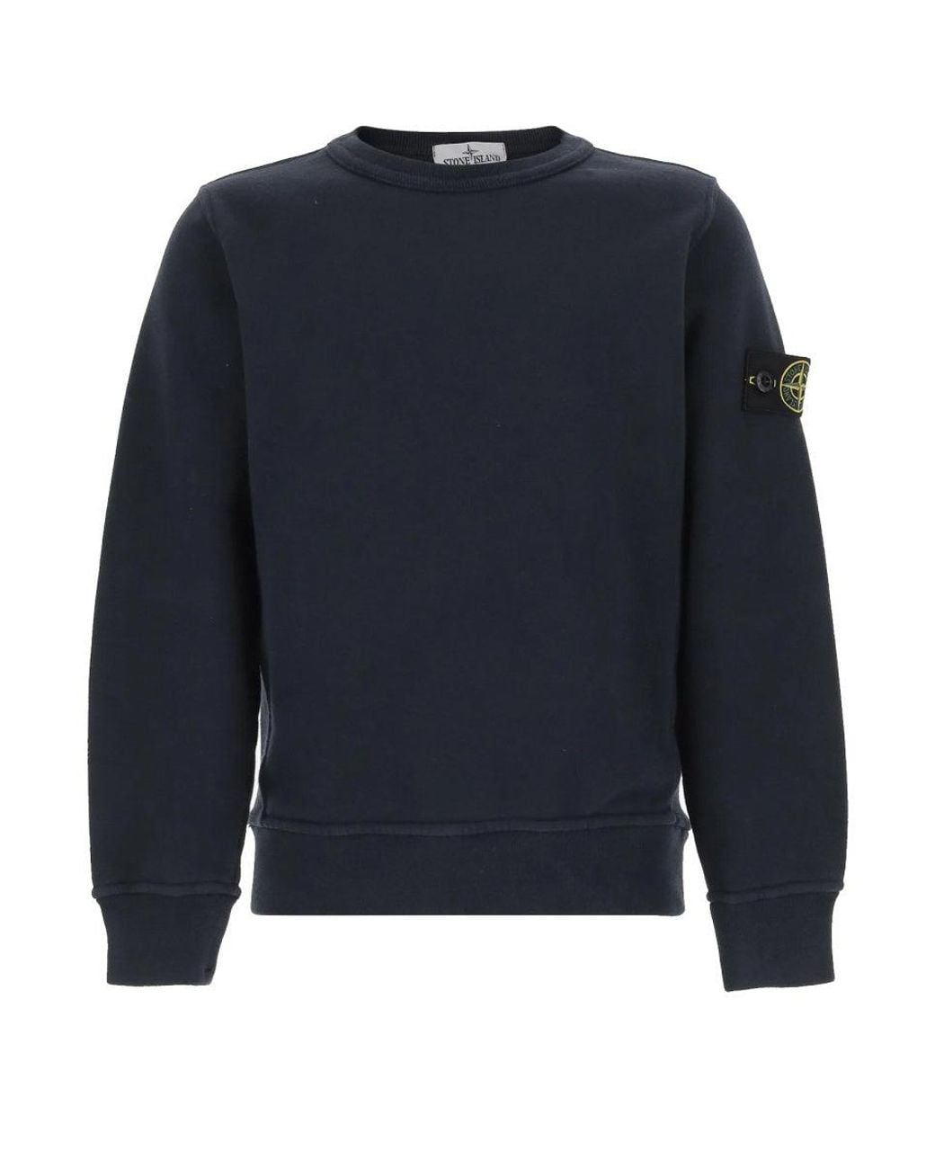Stone Island Black Felpa Con Logo "Patch"