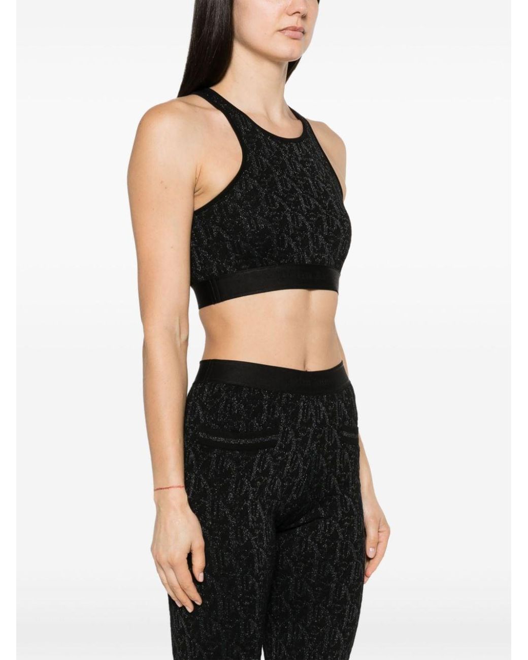 Palm Angels Black Gestricktes Tanktop Aus Monogramm-Jacquard