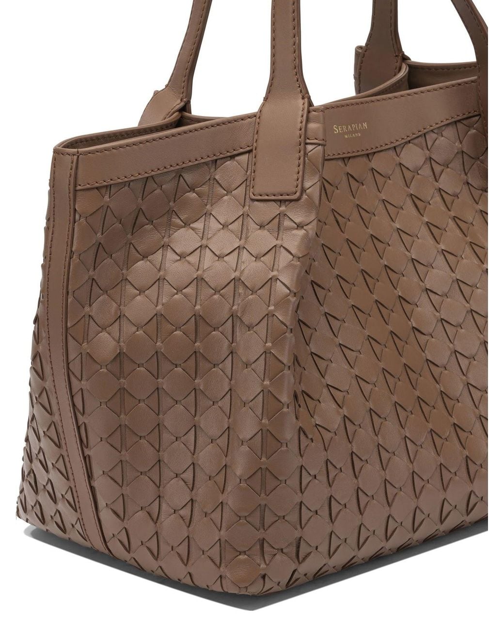 Serapian Brown "Secret" Small Shoulder Bag