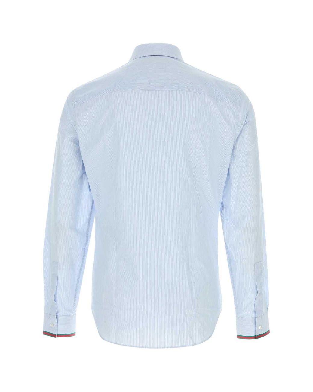 Gucci Blue Embroidered Poplin Shirt for men