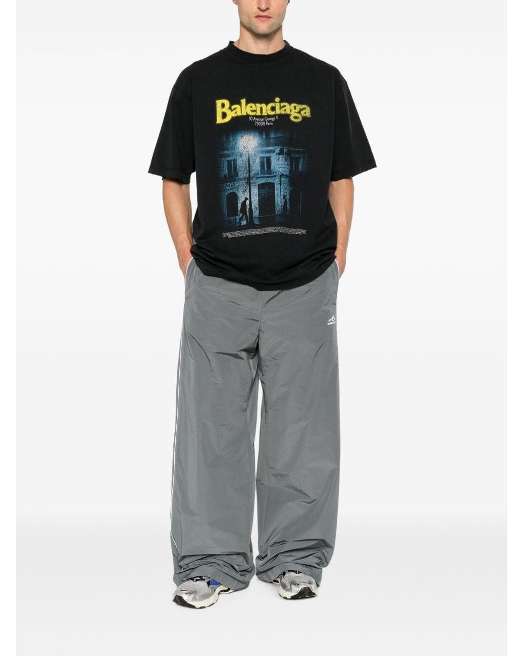 Balenciaga Black The Address Cotton T Shirt