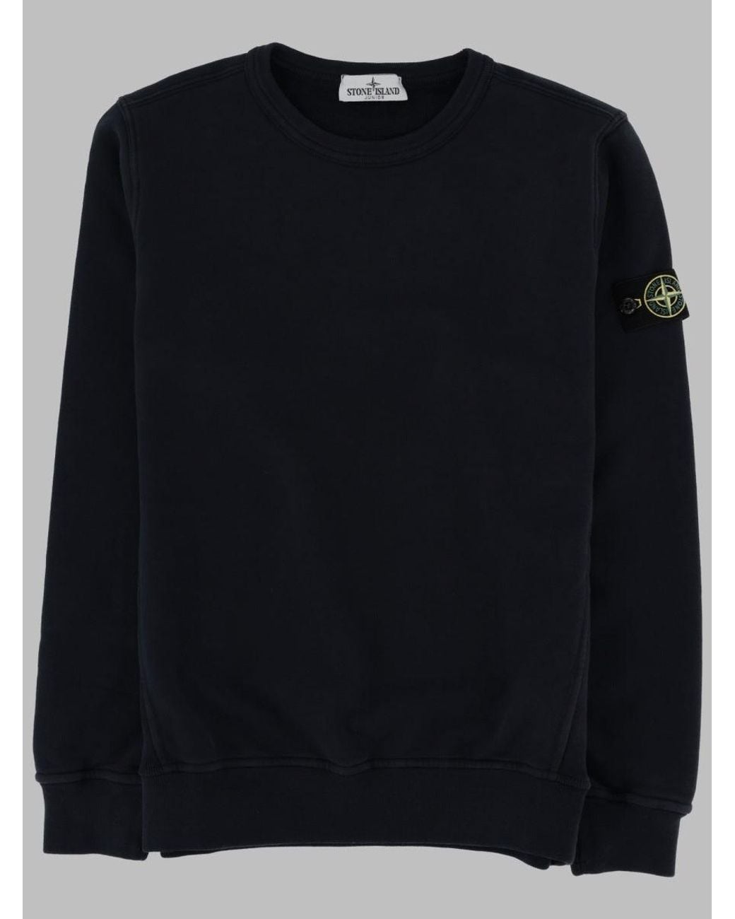 Stone Island Black Felpa Con Logo "Patch"