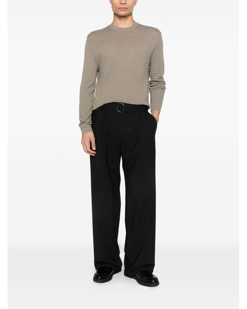 Emporio Armani Natural Round-Neck Knitwear for men