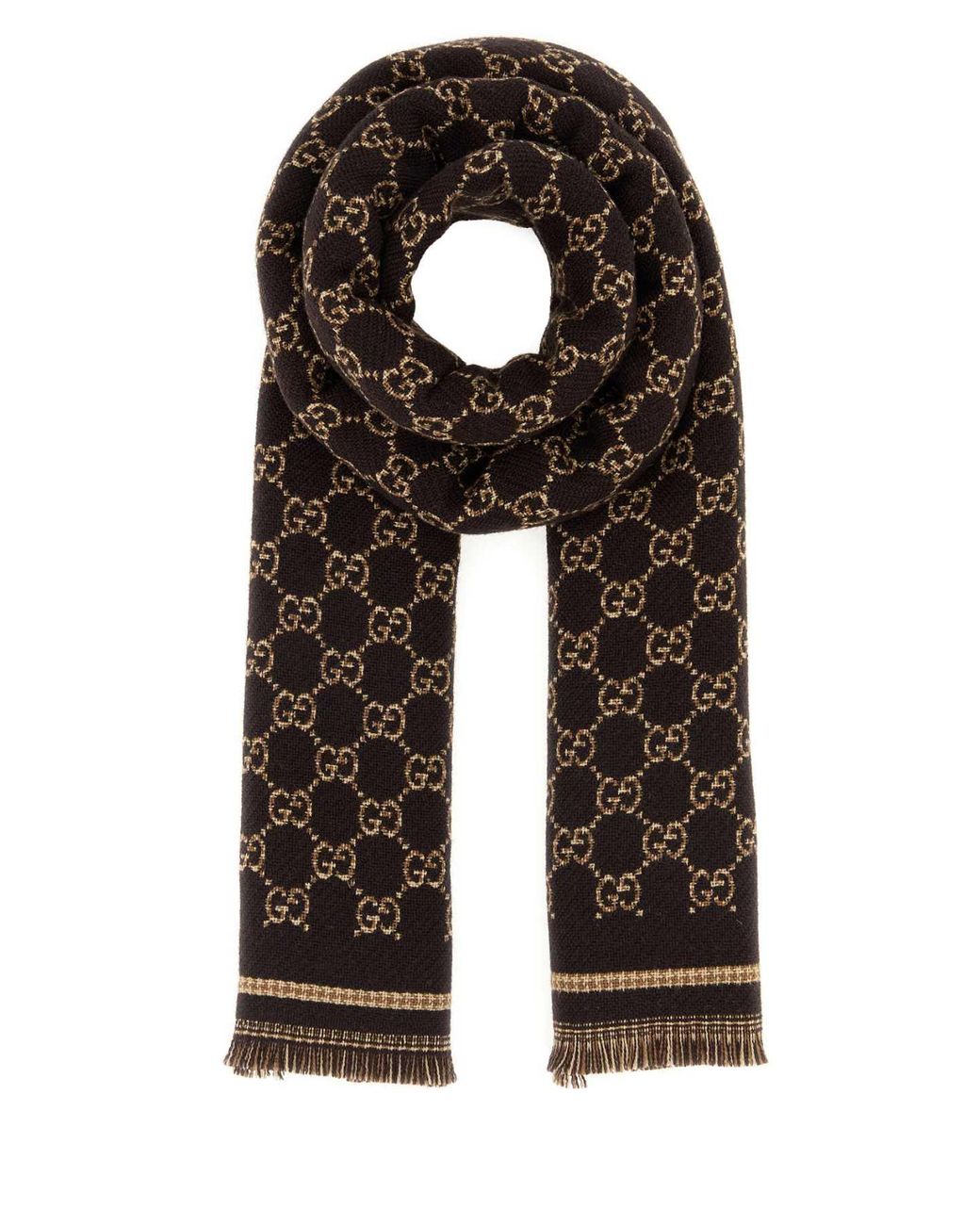 Gucci Black Gg Jacquard Scarf for men