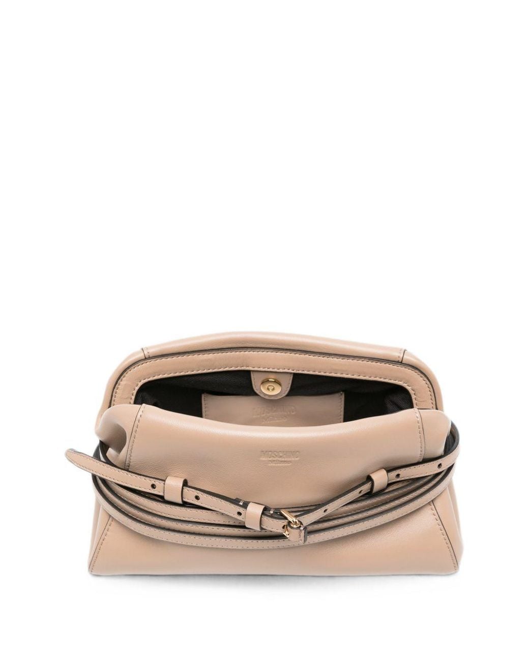 Moschino Natural Tie Me Leather Clutch