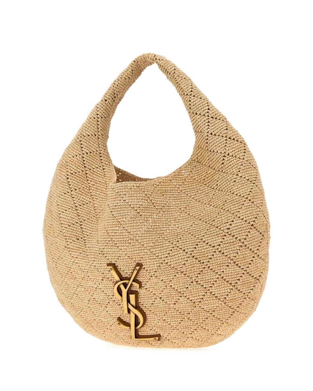 Saint Laurent Natural Raffia Icare Shopping Handbag, 22 X 35 X 8 Cm