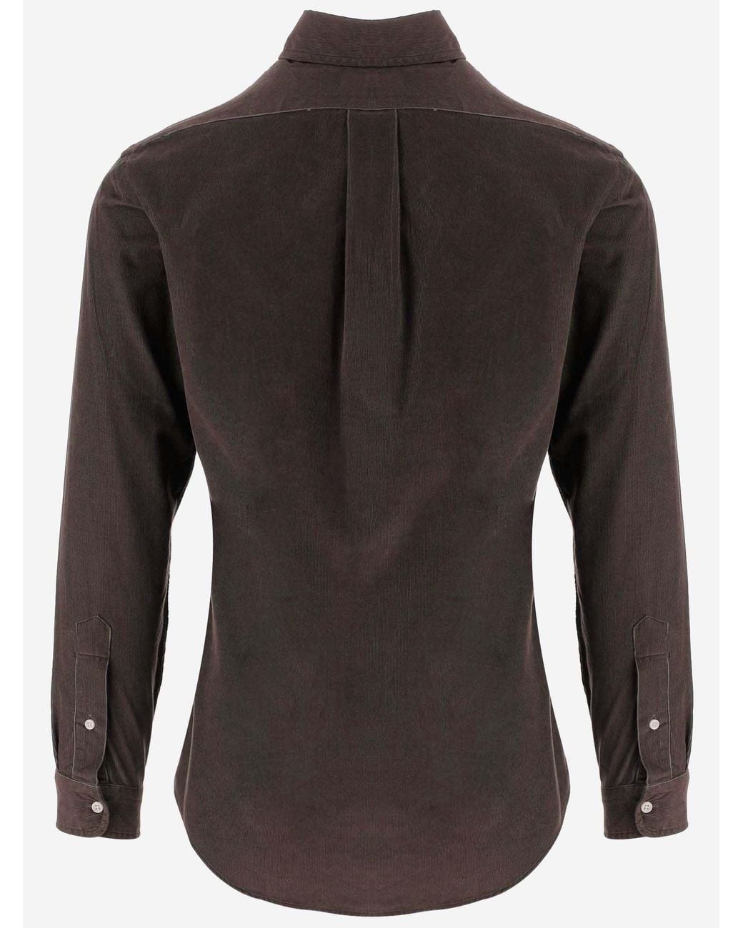 Polo Ralph Lauren Brown Ribbed Velvet Shirt