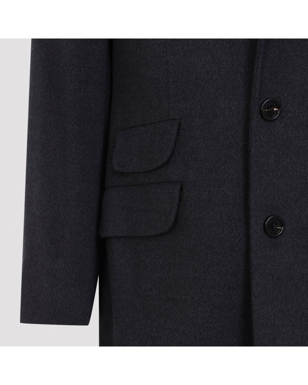 Brunello Cucinelli Blue Charcoal Overcoat for men