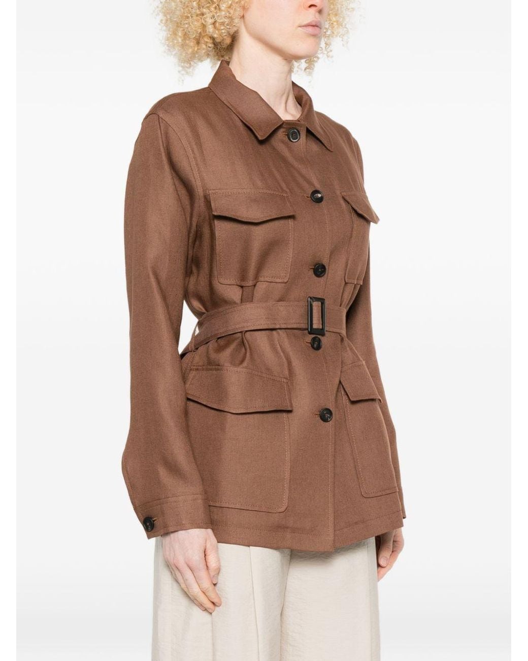 Tagliatore Brown Linen Jacket