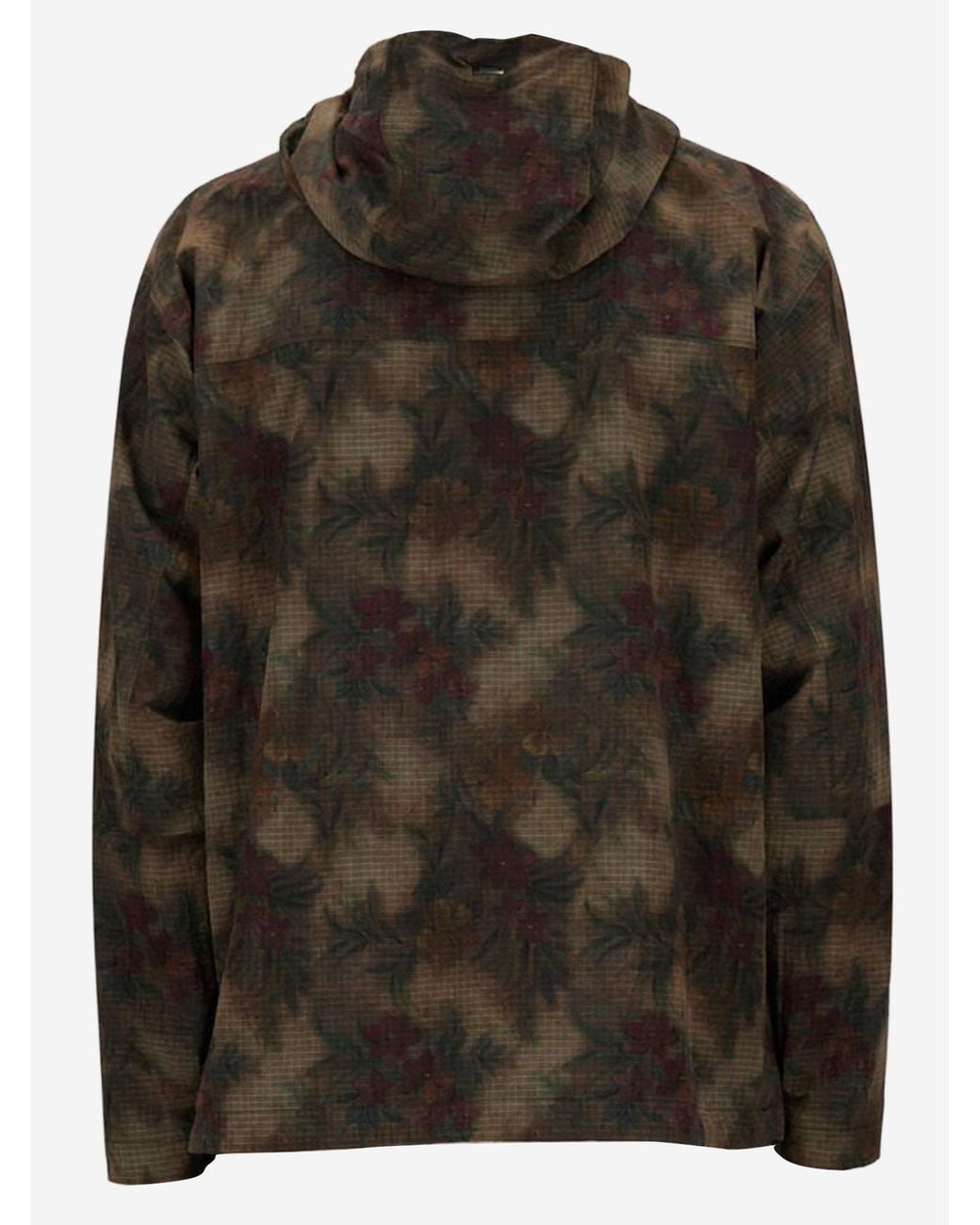 Herno Gray Tropical Pattern Ripstop Parka