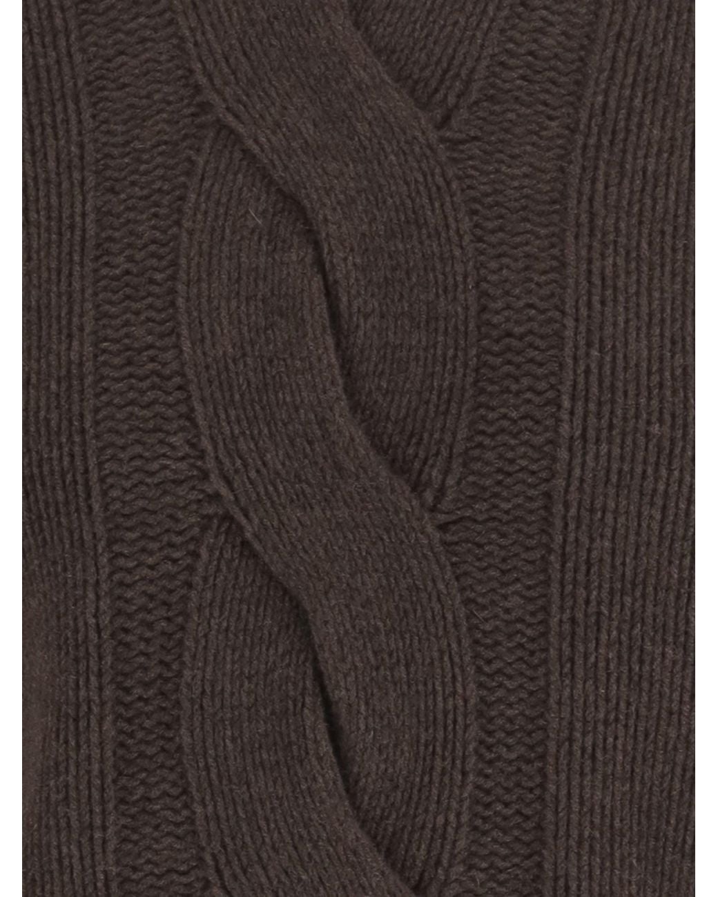 Bruno Manetti Brown Cable-Knit Sweater Virgin Wool