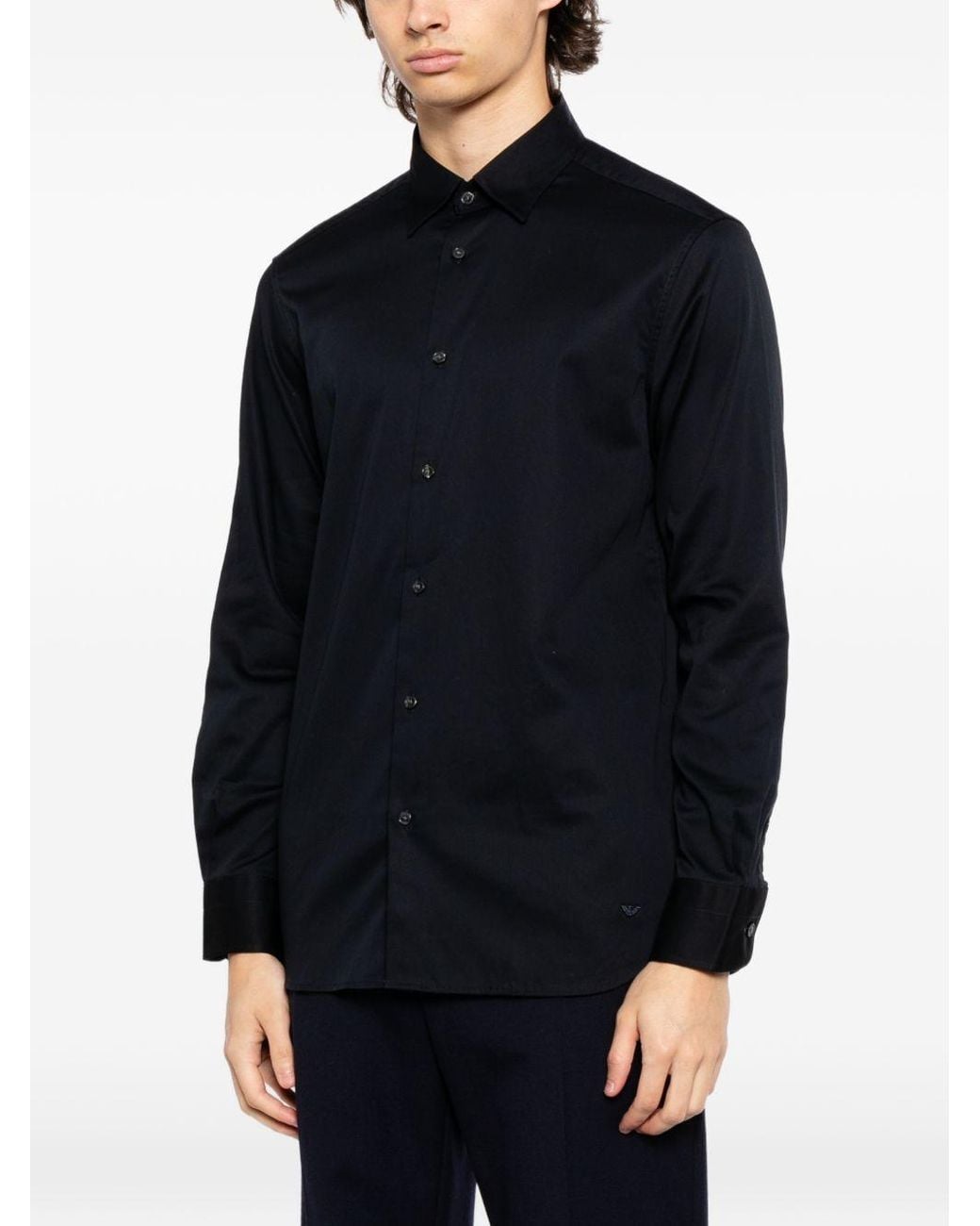 Emporio Armani Blue Cotton Shirt