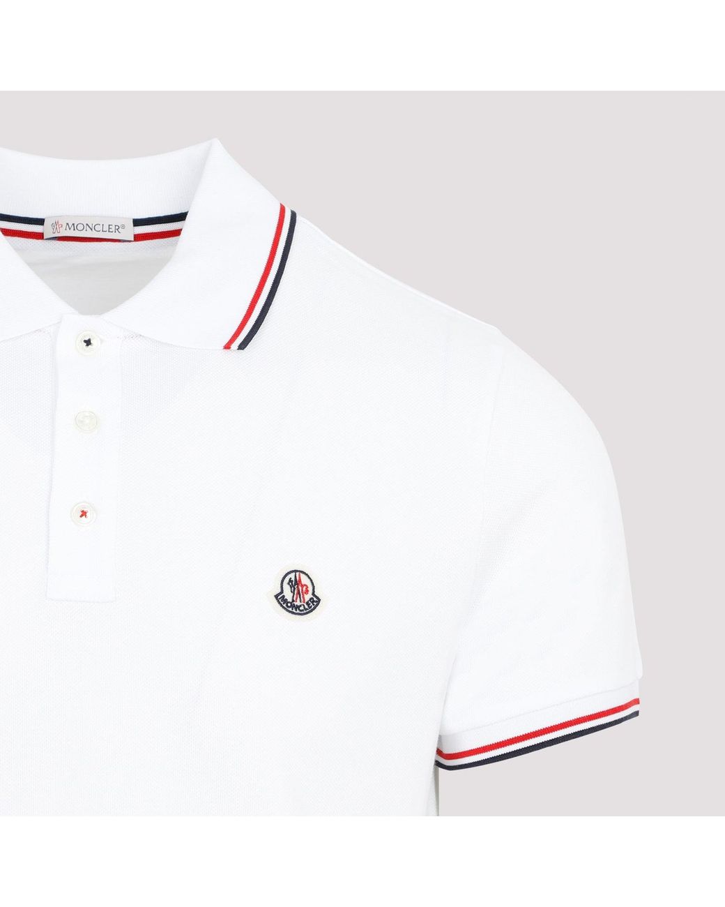 Moncler White Ss Polo T Shirt