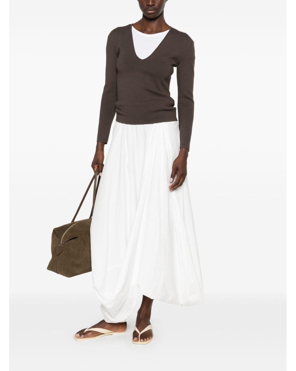 Totême Brown V Necked Sweater