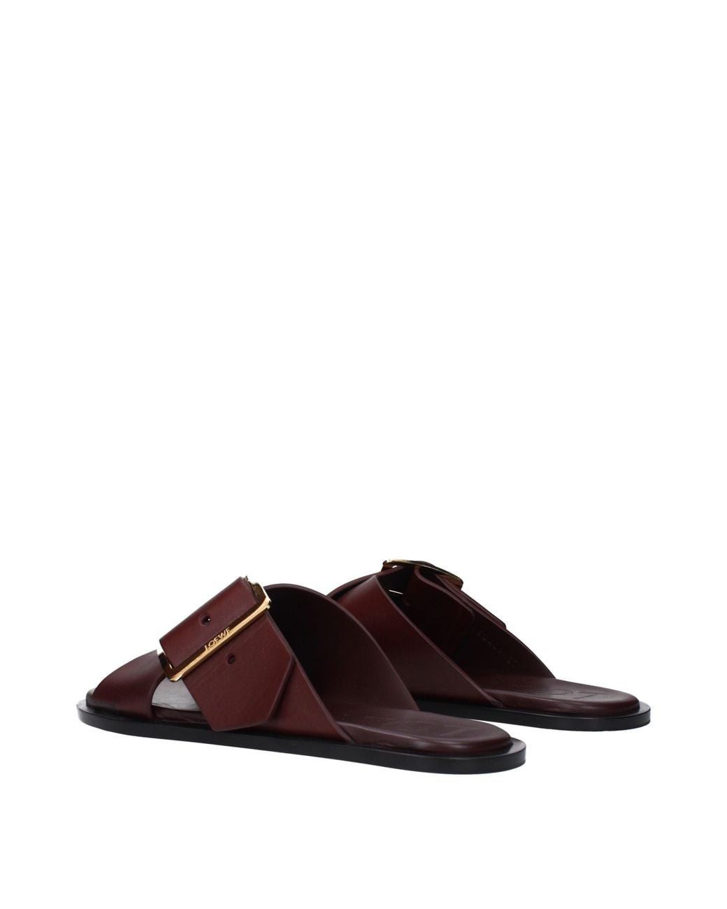 Loewe Brown Slippers And Clogs Leather/Burgundy