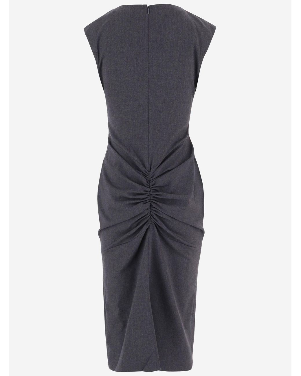Jacquemus Blue Alba Stretch Wool Midi Dress