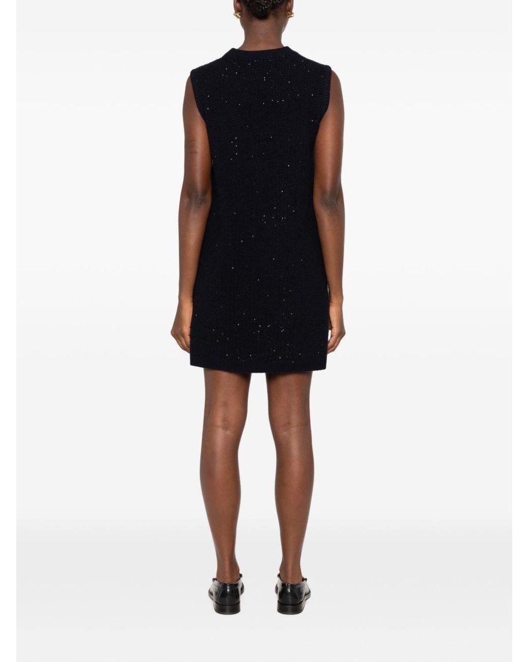 Fabiana Filippi Black Wool Blend Short Dress