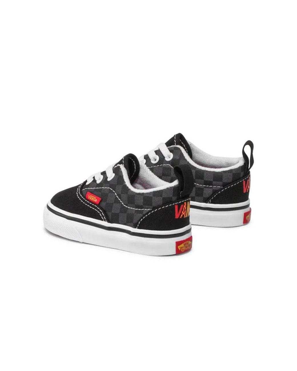 Vans Black Sneaker "Era Elastic Lace (Flame Logo)