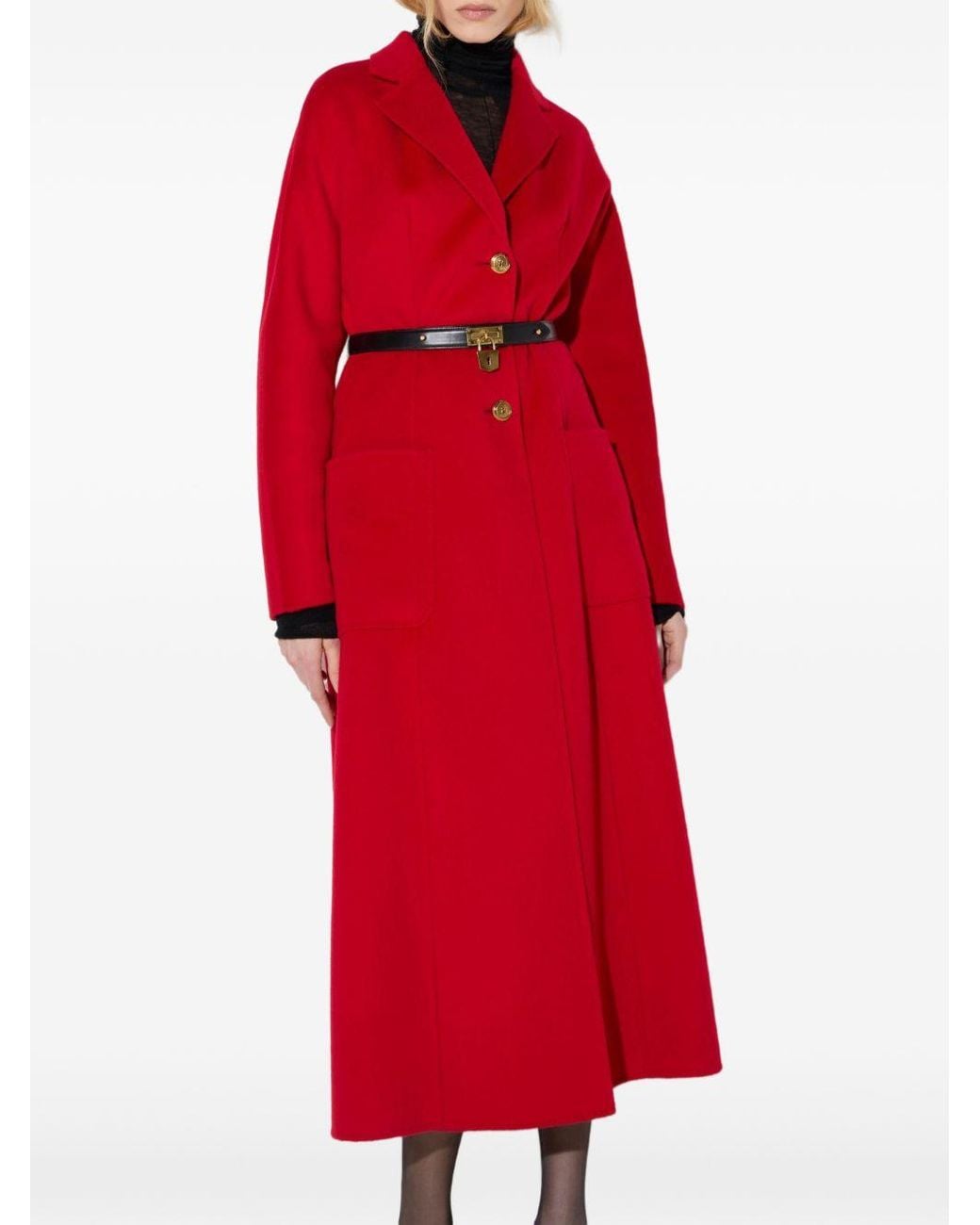 Elisabetta Franchi Red Wool Coat