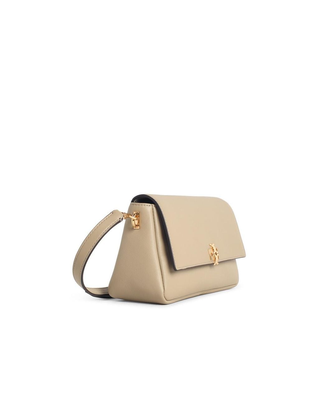 Tory Burch Natural 'Charlie' Small 'Soft Cement' Suede Shoulder Bag