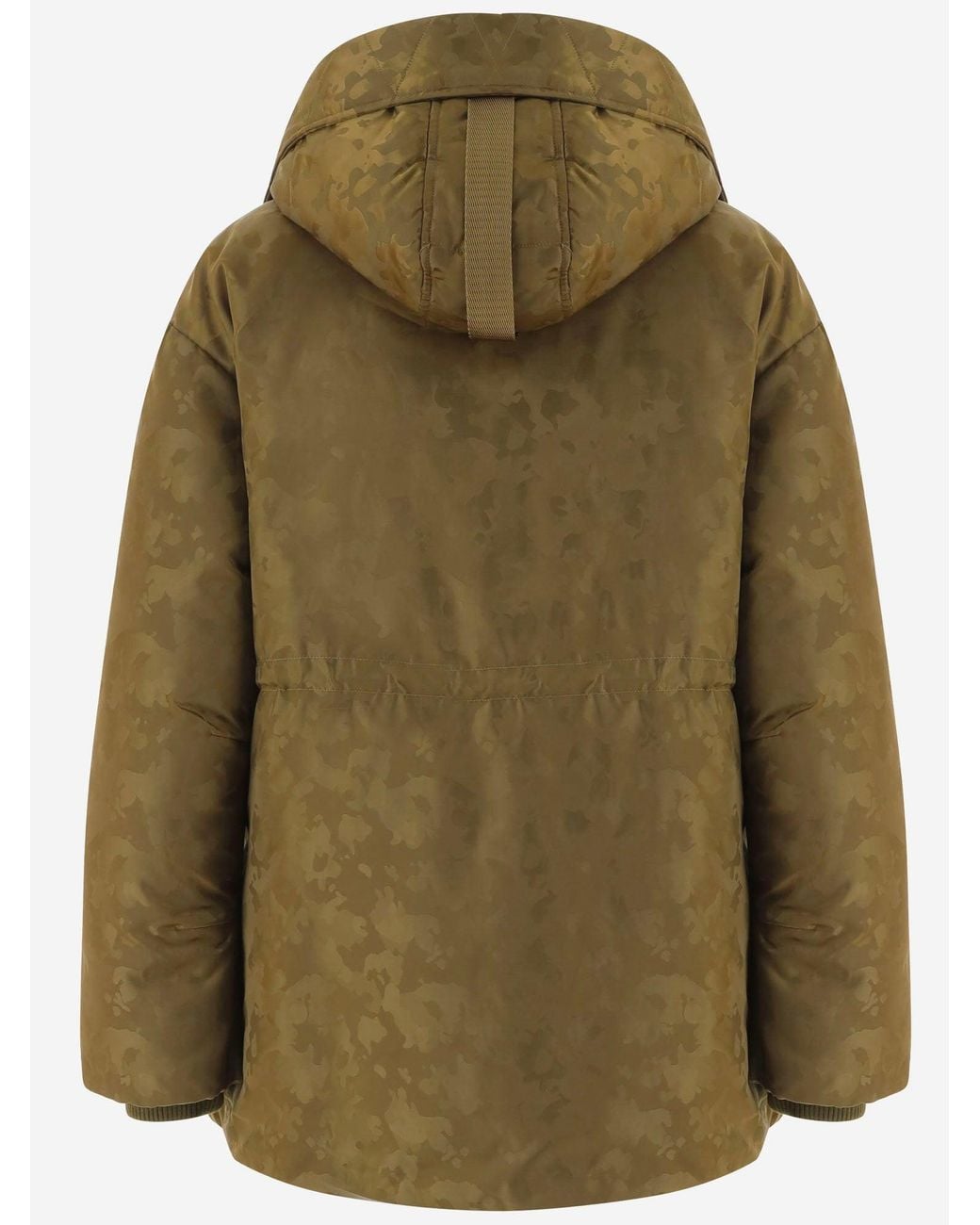 Pinko Green Nylon Coat With Hood