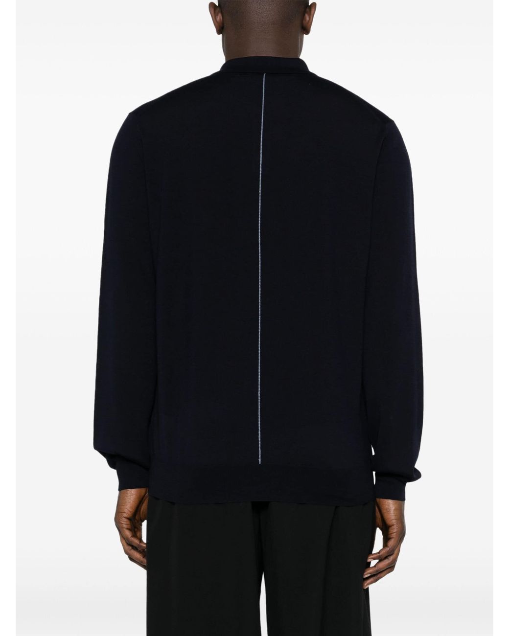 Lanvin Blue Merinos Polo Clothing for men