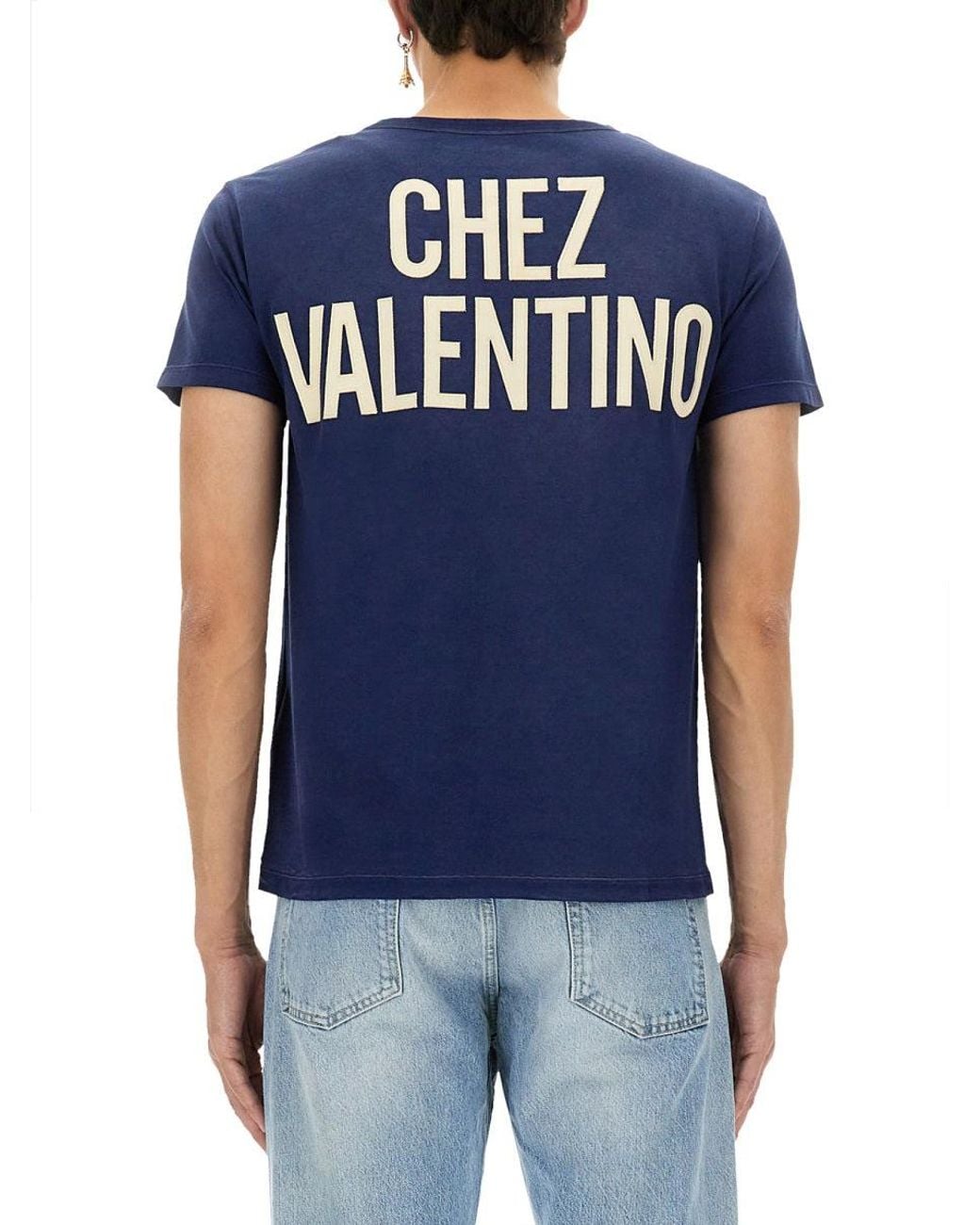 Valentino Blue "Chez Print And Patch T Shirt