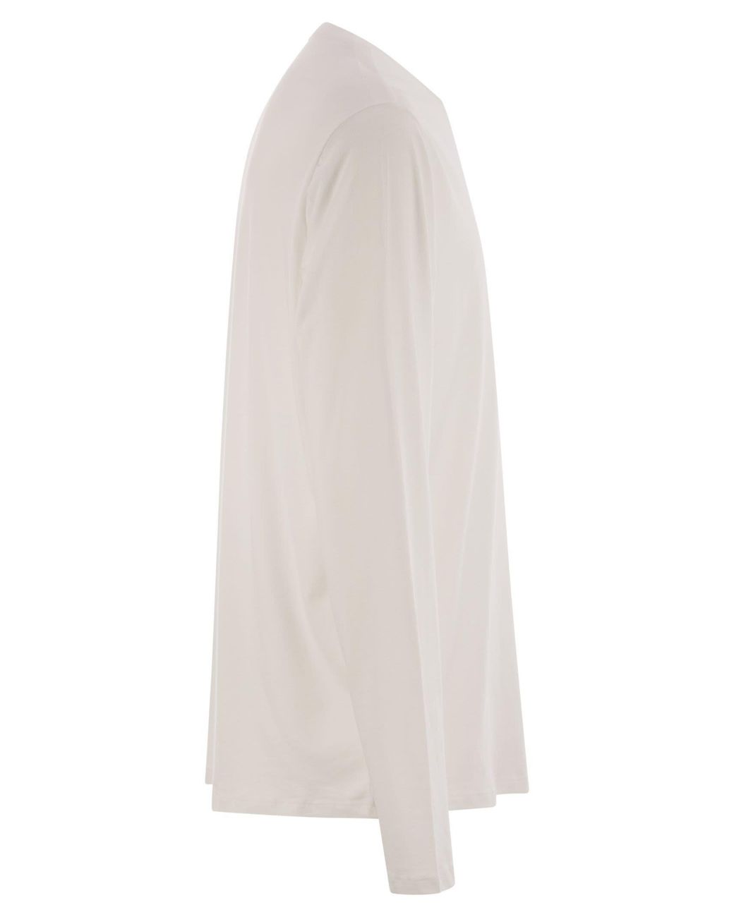 Majestic White Long Sleeved Crew Neck T Shirt