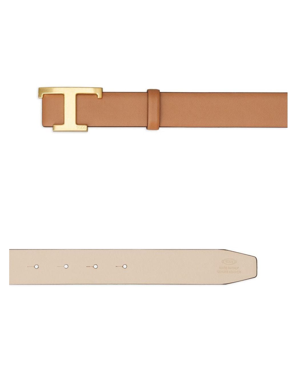 Tod's Brown T Timeless Leather Belt