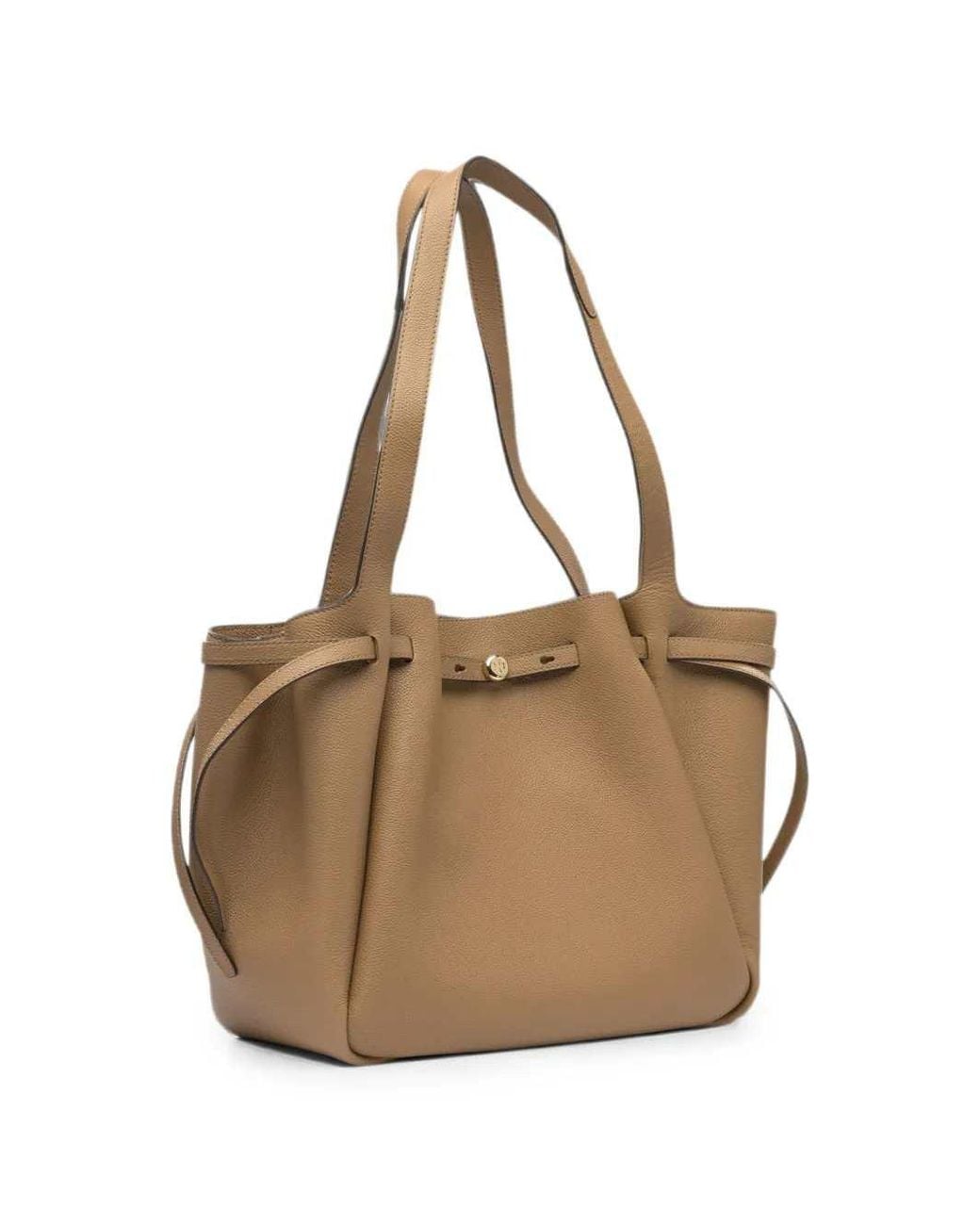 Tory Burch Natural Romy Grained Leather Shoulder Bag