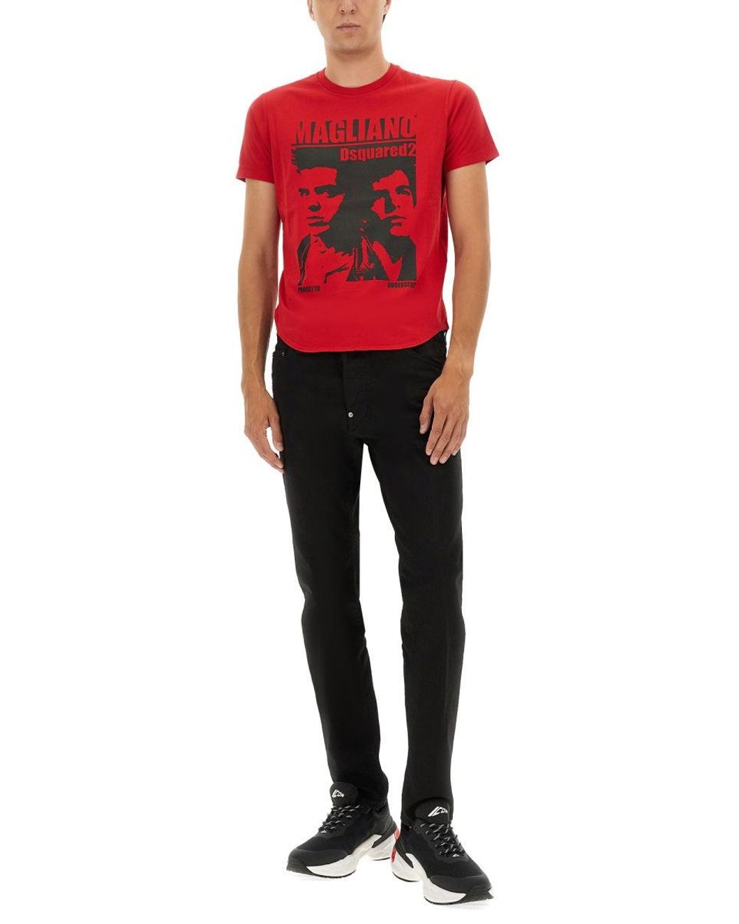 DSquared² Red T Shirt With Print