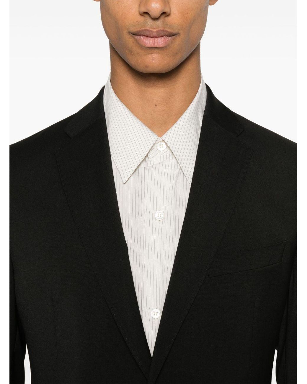 Emporio Armani Black Wool Single Breasted Suit