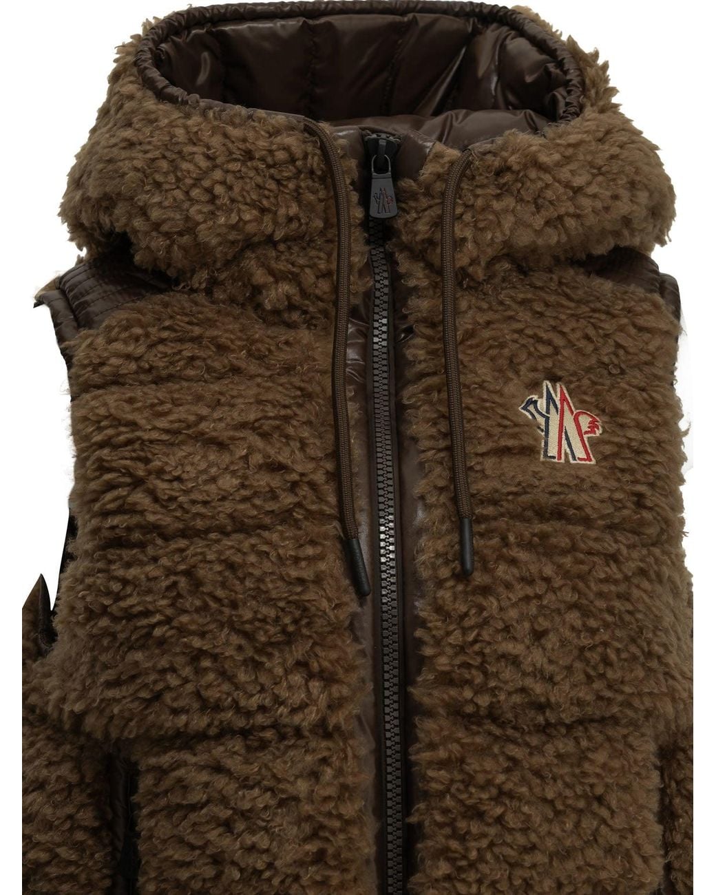 Moncler Brown Sleeveless Teddy Jacket
