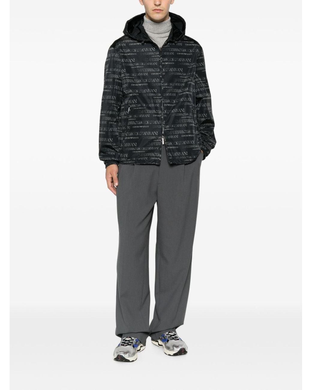 Emporio Armani Black Nylon Bomber Jacket