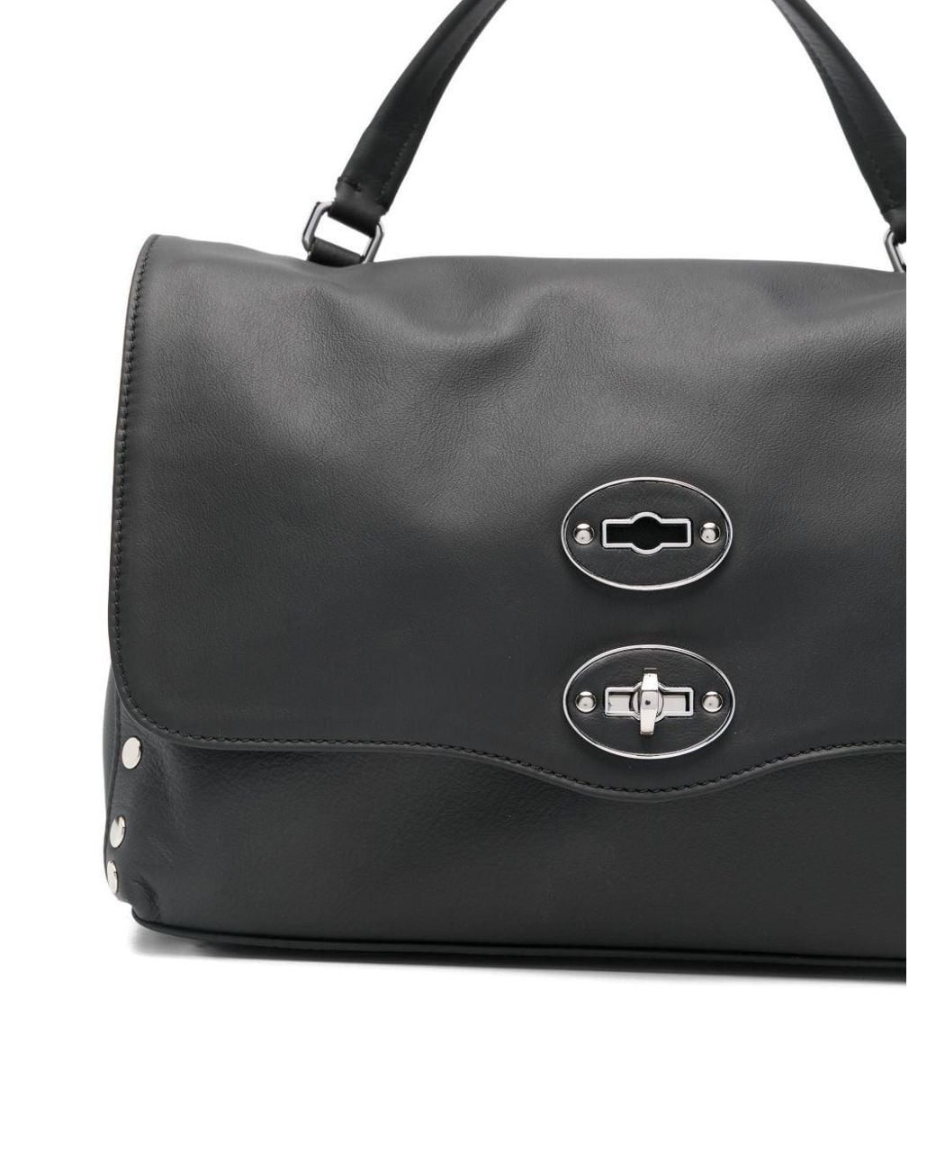 Zanellato Black Postina Saeta Small Leather Handbag