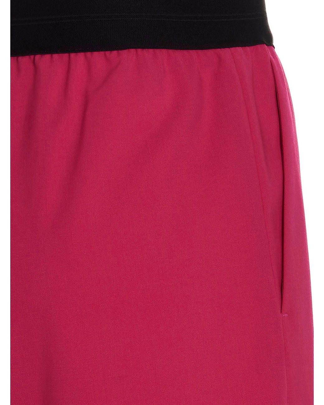 MSGM Red Wool Bermuda Shorts
