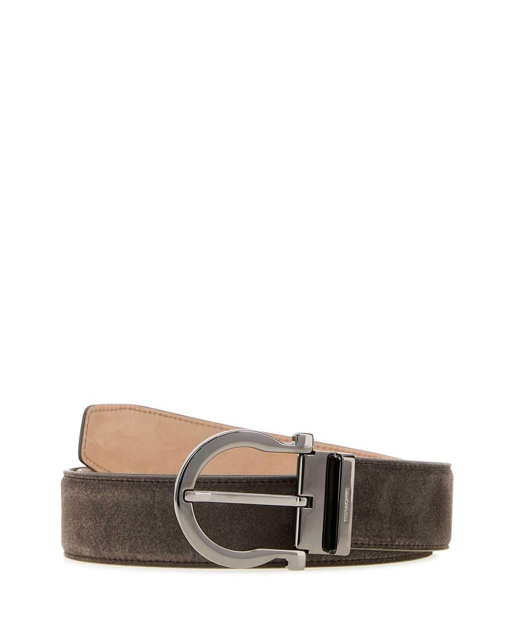 Ferragamo Brown Solid Buckle Belt