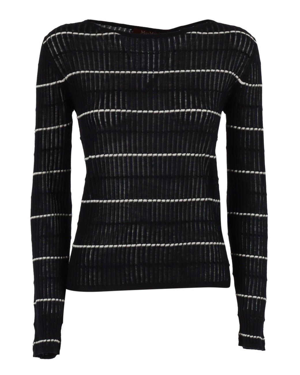 Max Mara Black Maglia Canottiera Top Pedone