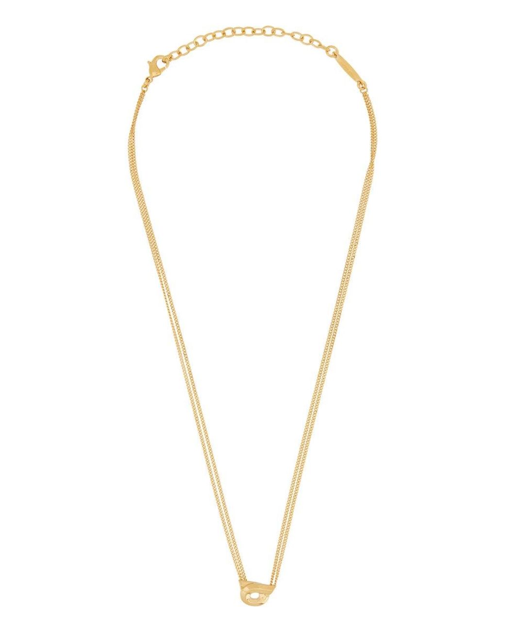 Ferragamo Metallic Collana Con Ciondolo Gancini