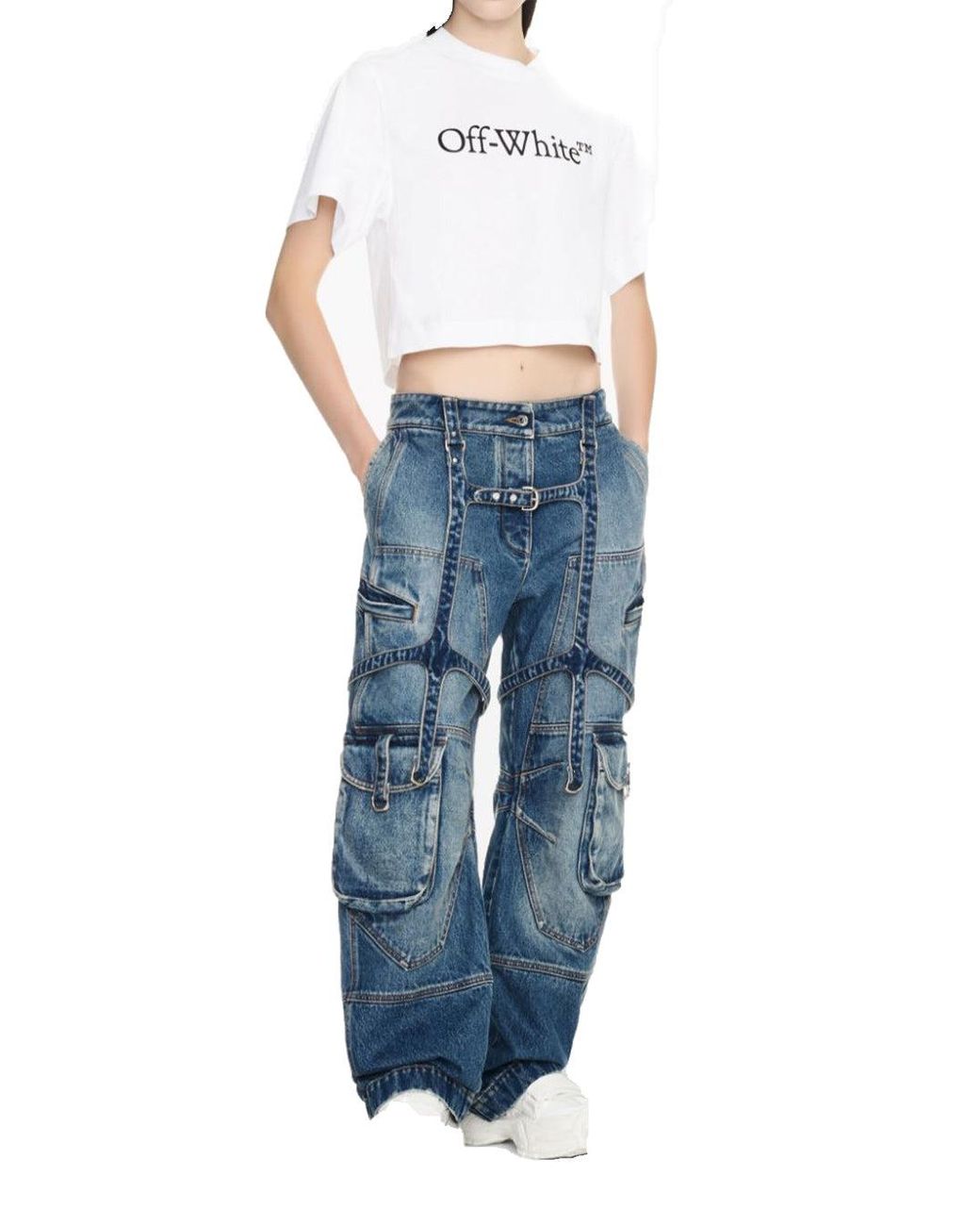 Off-White c/o Virgil Abloh Blue Wide Jeans
